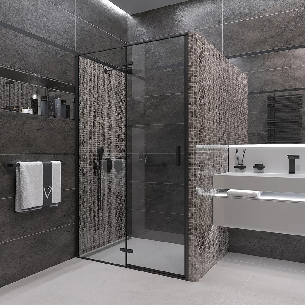 Душевая дверь Veconi VN-73B VN73B-120-01-C4 1200*1950 мм (чёрный матовый/прозрачное)