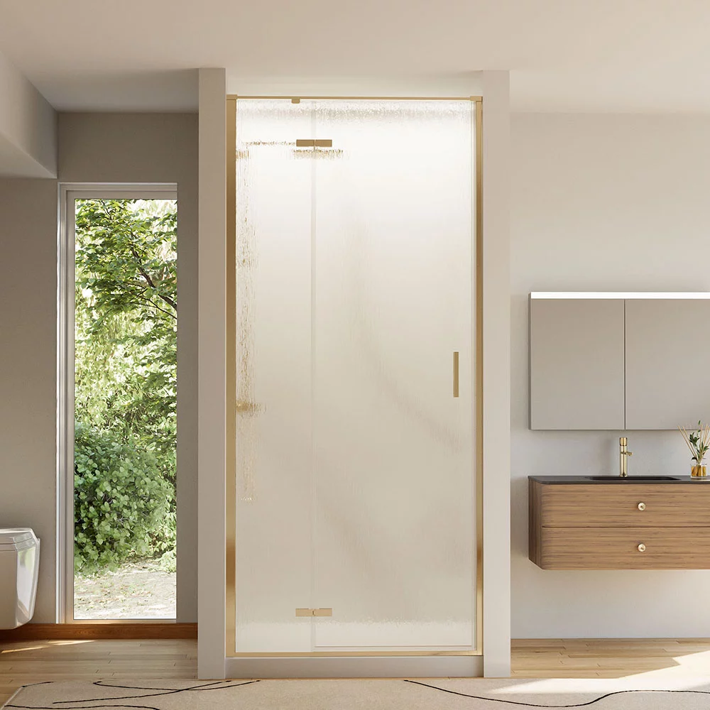 Душевая дверь Veconi VN-73RG/L VN73RG/L-120-06-C4 1200*1950 мм (золото брашированное/дождь) L