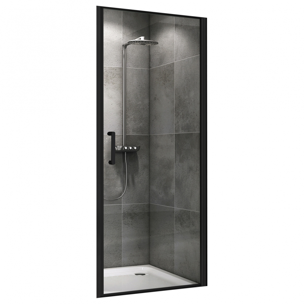 Душевая дверь Abber Sonnenstrand AG04090B 900*1950 мм (чёрный/прозрачное)