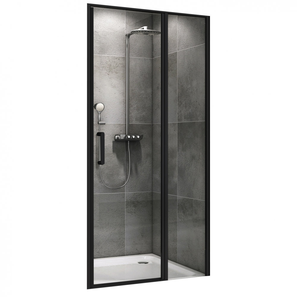 Душевая дверь Abber Sonnenstrand AG04100BS 1000*1950 мм (чёрный/прозрачное)