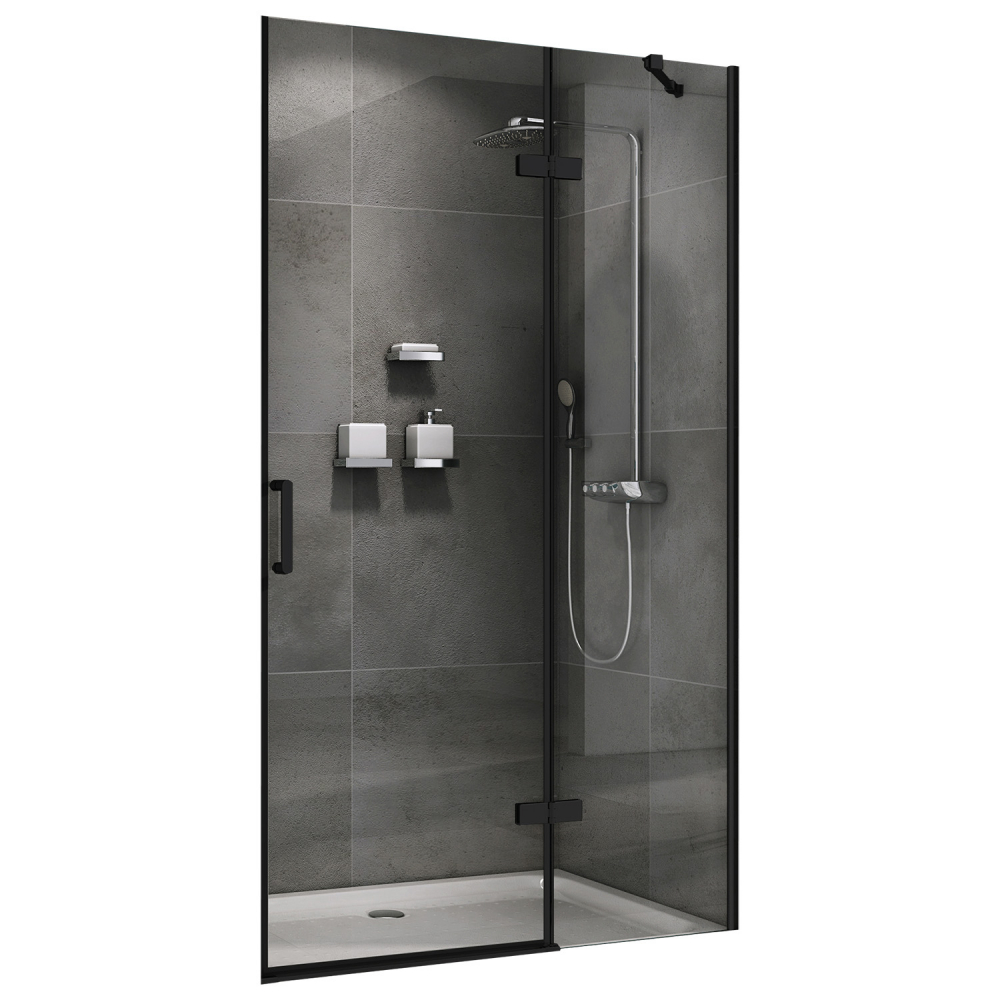 Душевая дверь Abber Zart AG08090B 900*1950 мм (чёрный/прозрачное)
