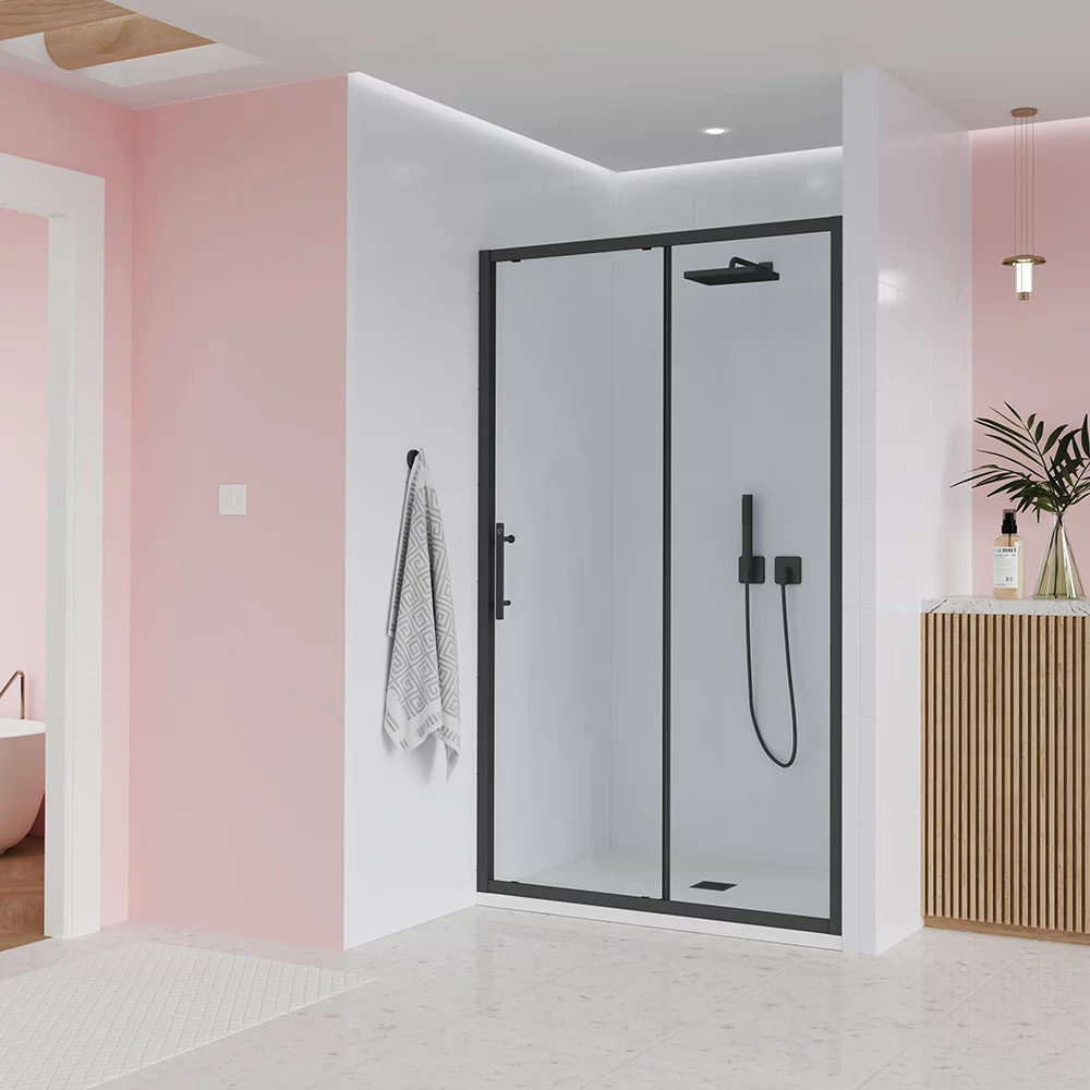 Душевая дверь Veconi Evo 100 B E1-B-110-01-C9 1100*1950 мм (чёрный матовый/прозрачное)