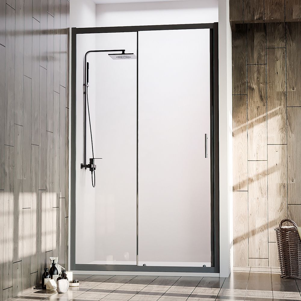 Душевая дверь Veconi VN-72B  VN72B-120-01-C4 1200*1900 мм (чёрный матовый/прозрачное)