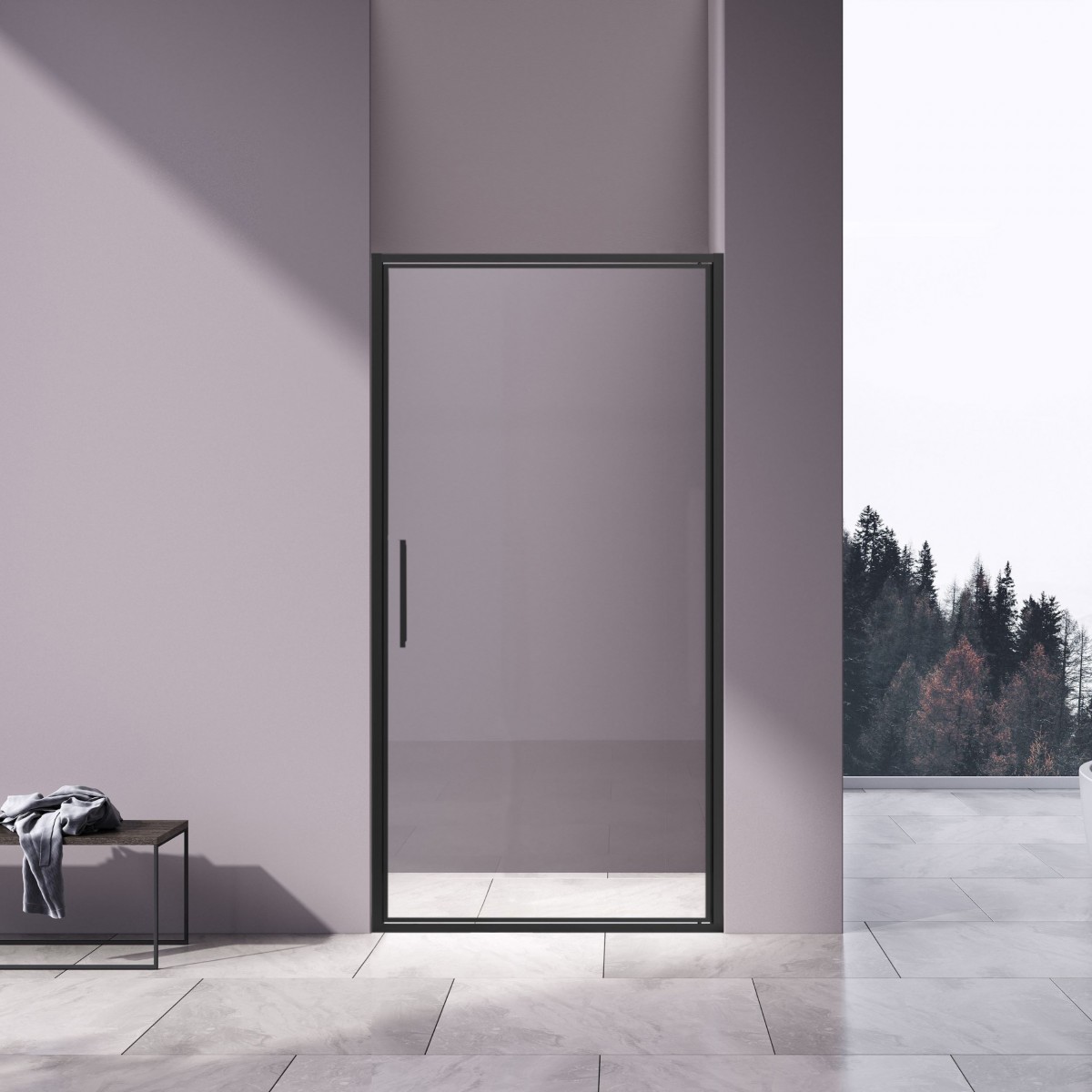 Душевая дверь Vincea Slim 8mm VDP-4SL900CLB 900*1950 мм (черный/прозрачное)