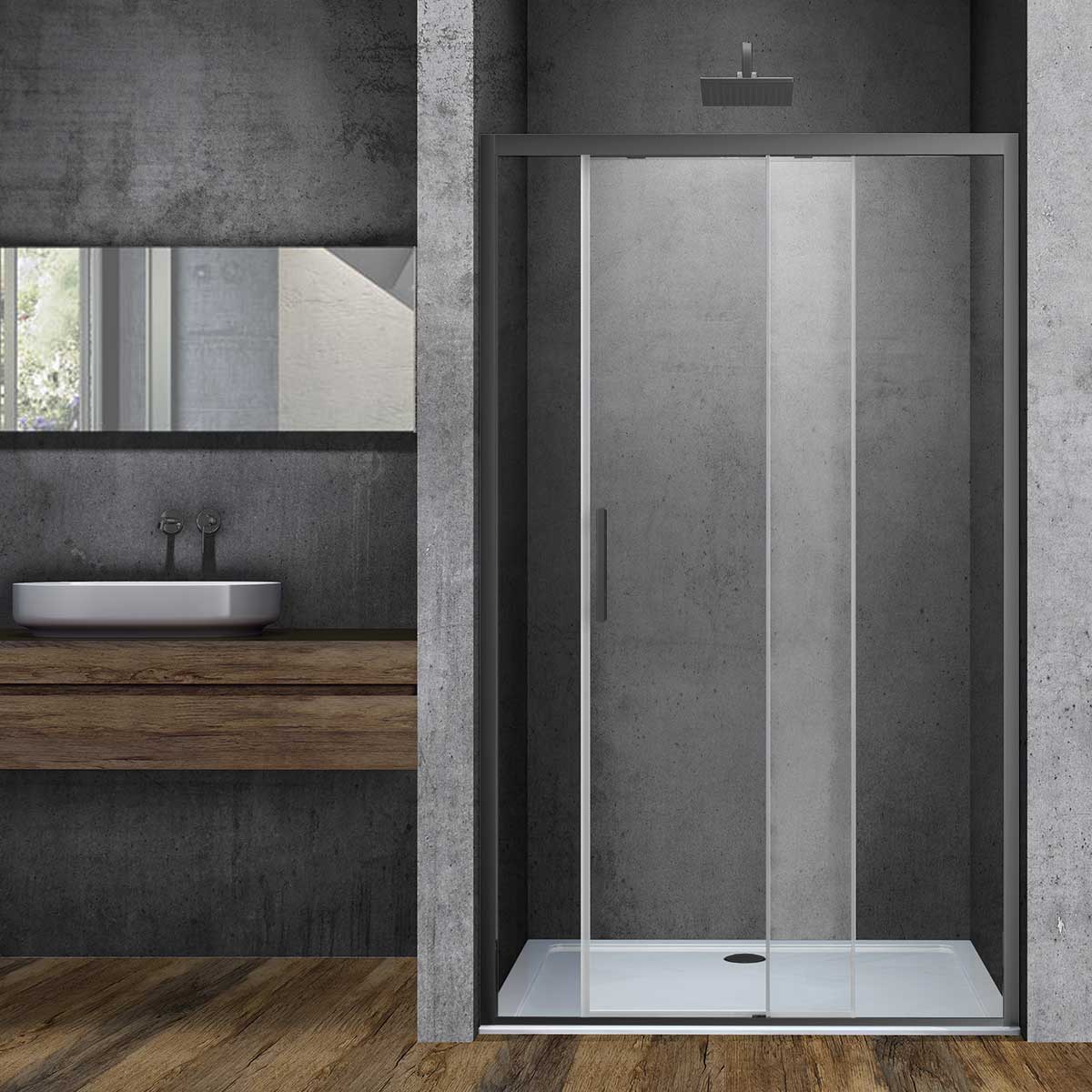 Душевая дверь Vincea Soft VDS-3SO110CLGM 1100*1950 мм (вороненая сталь/прозрачное)