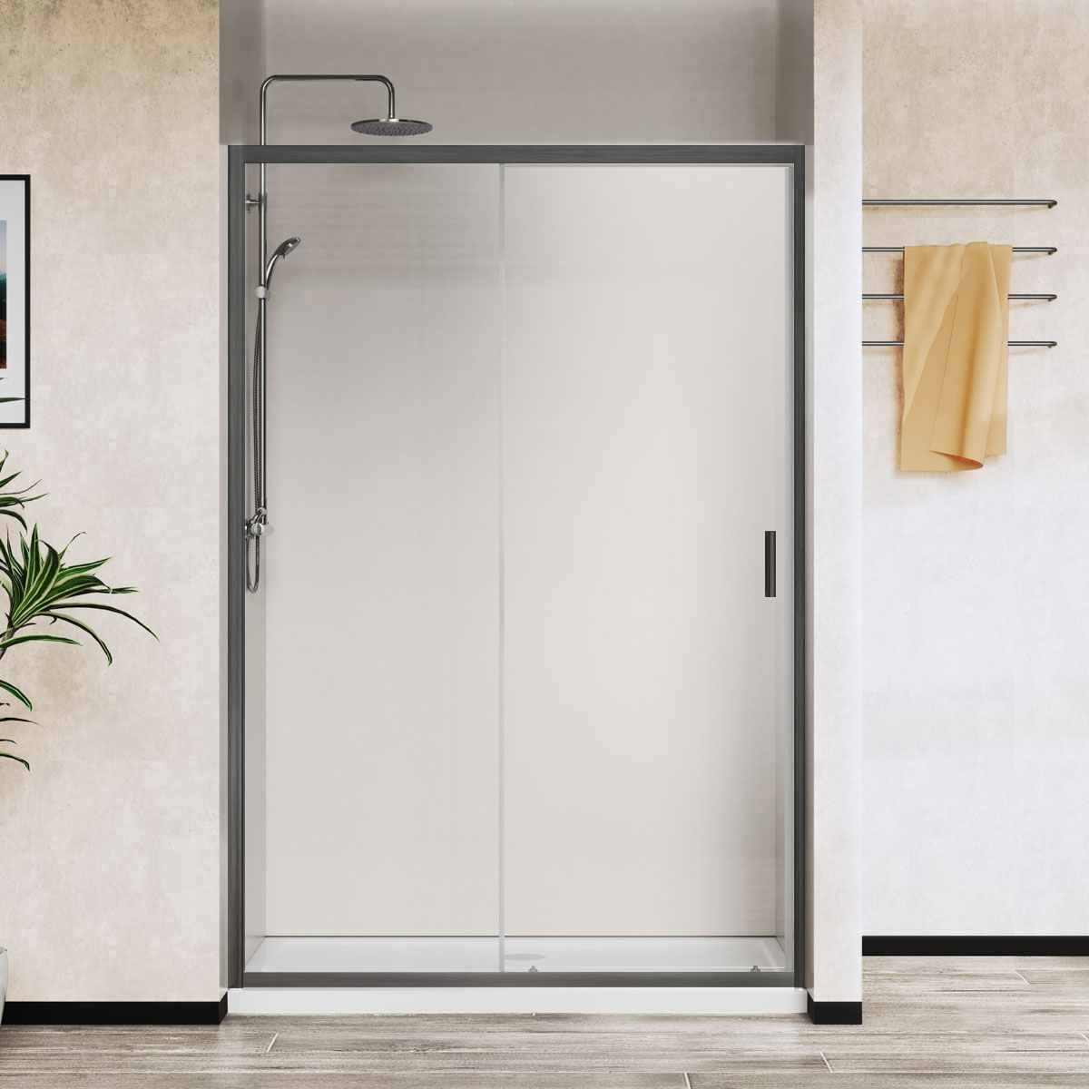 Душевая дверь Vincea City VDS-5CT150CLGM 1500*1950 мм (вороненая сталь/прозрачное)