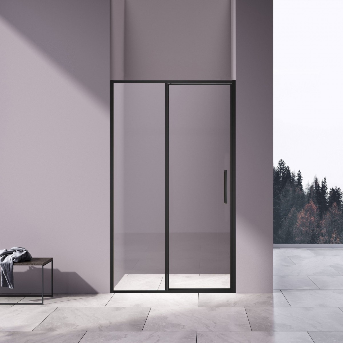 Душевая дверь Vincea Slim 8mm VDP-4SL120CLB 1200*1950 мм (черный/прозрачное)