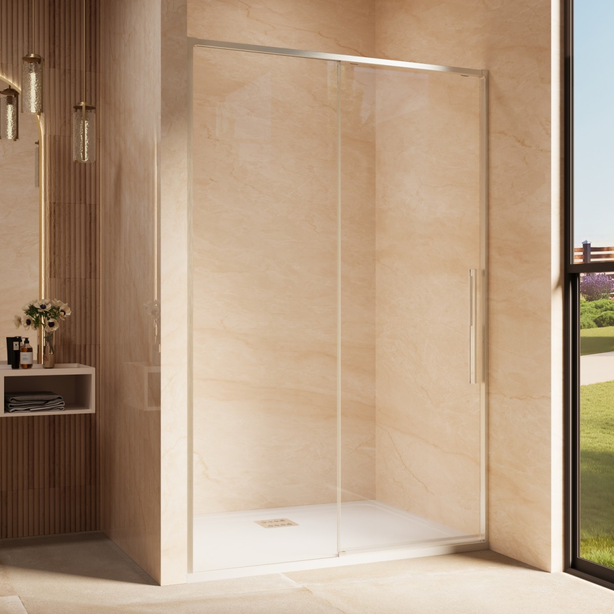Душевая дверь Vincea Ultima VDS-7UL120CLBN 1200*2000 мм (никель брашированный/прозрачное)