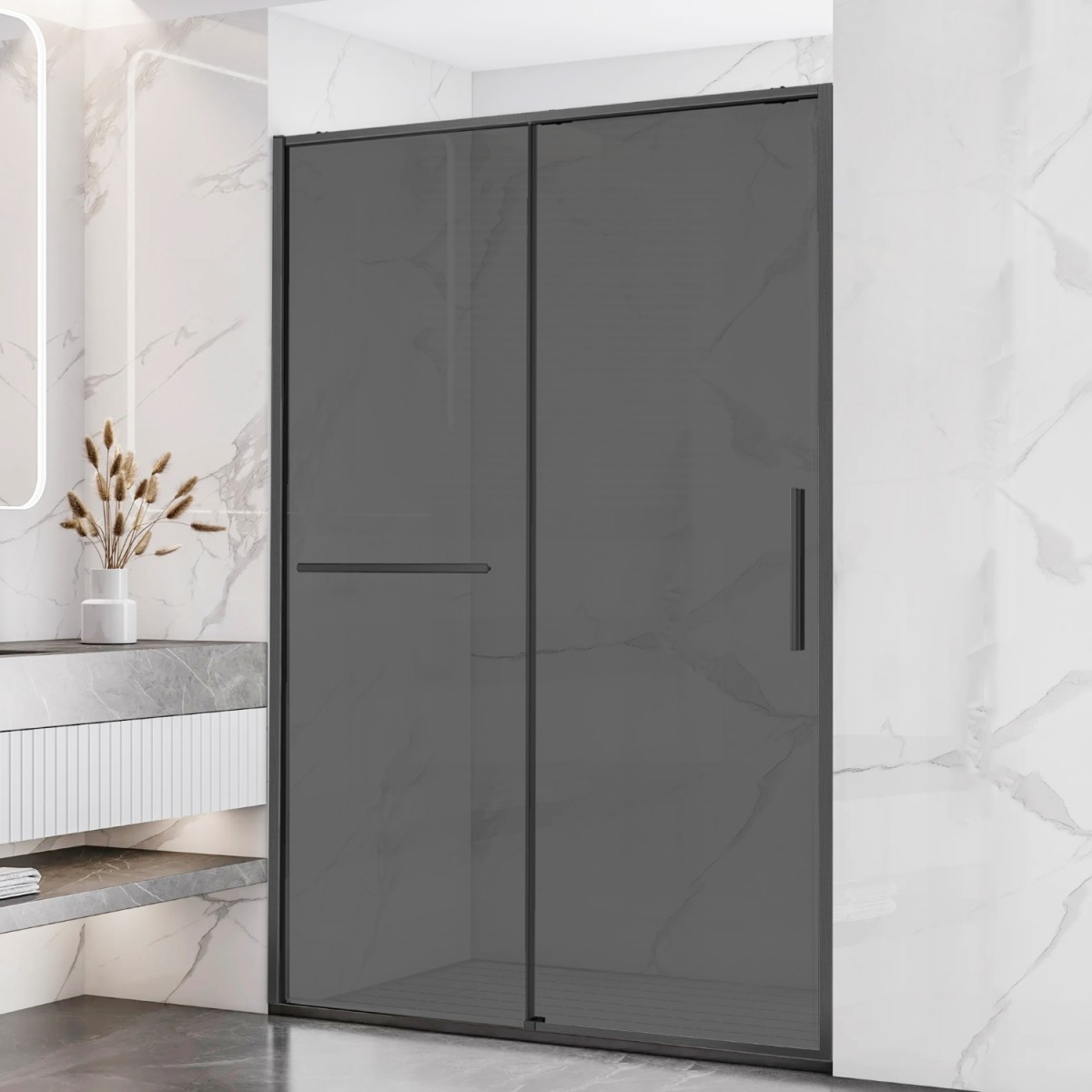 Душевая дверь Vincea Slim Soft VDS-1SS120CGGM 1200*2000 мм (вороненая сталь/тонированное)