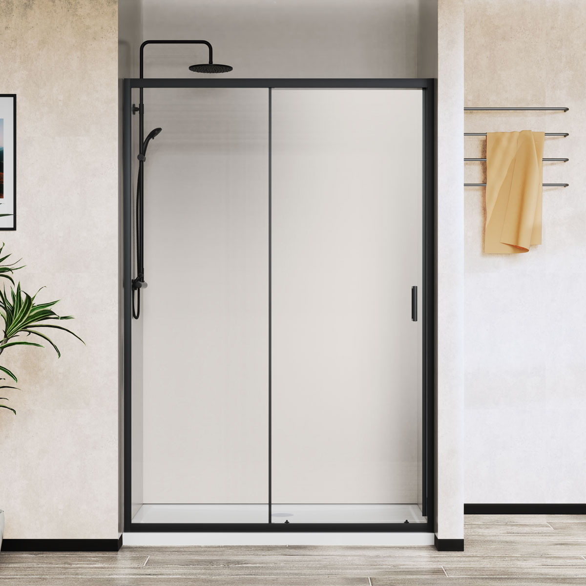 Душевая дверь Vincea City VDS-5CT140CLB 1400*1950 мм (черный/прозрачное)