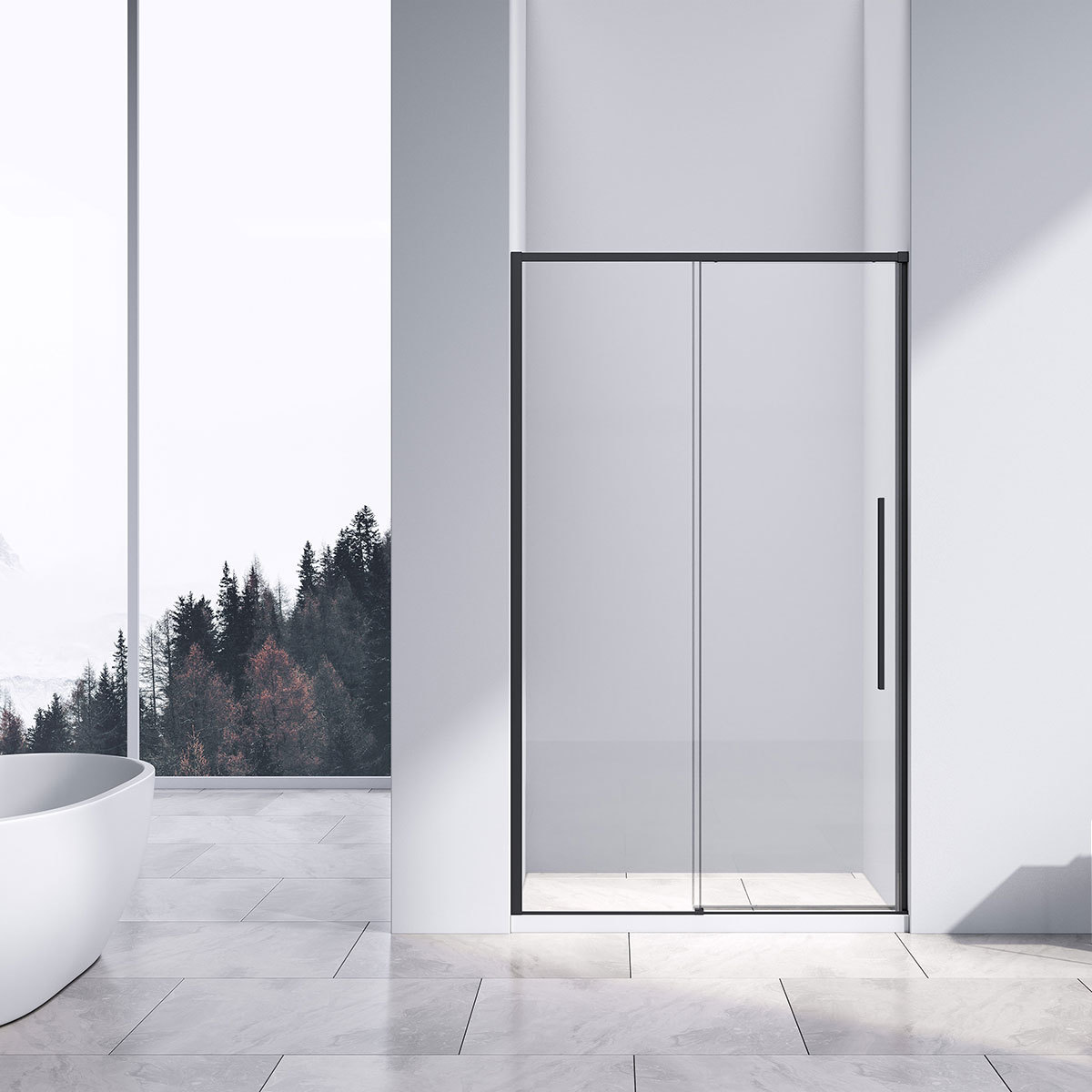 Душевая дверь Vincea Slim-N VDS-4SN140CLB 1400*1950 мм (черный/прозрачное)