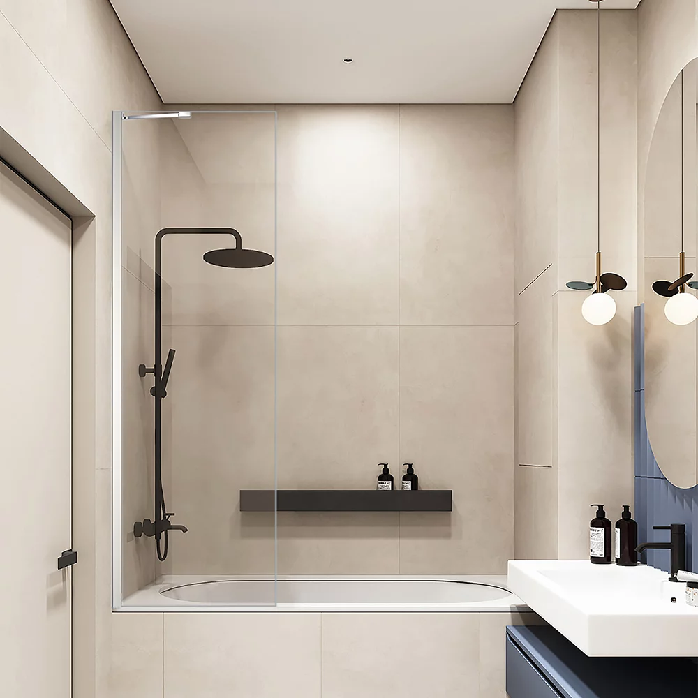 Шторка на ванну Veconi Palau PL84-80-01-C8 800*1500 мм (хром/прозрачное)