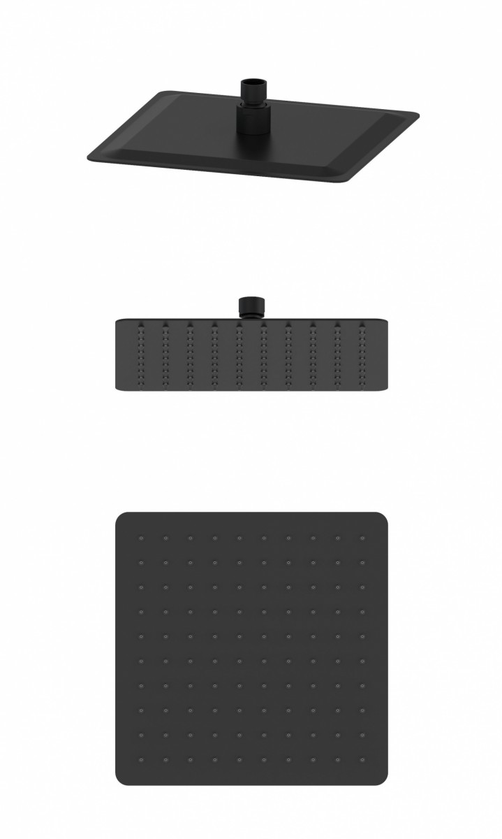Верхний душ Wonzon & Woghand WW-88DP06-MB 250*250 мм (чёрный матовый)