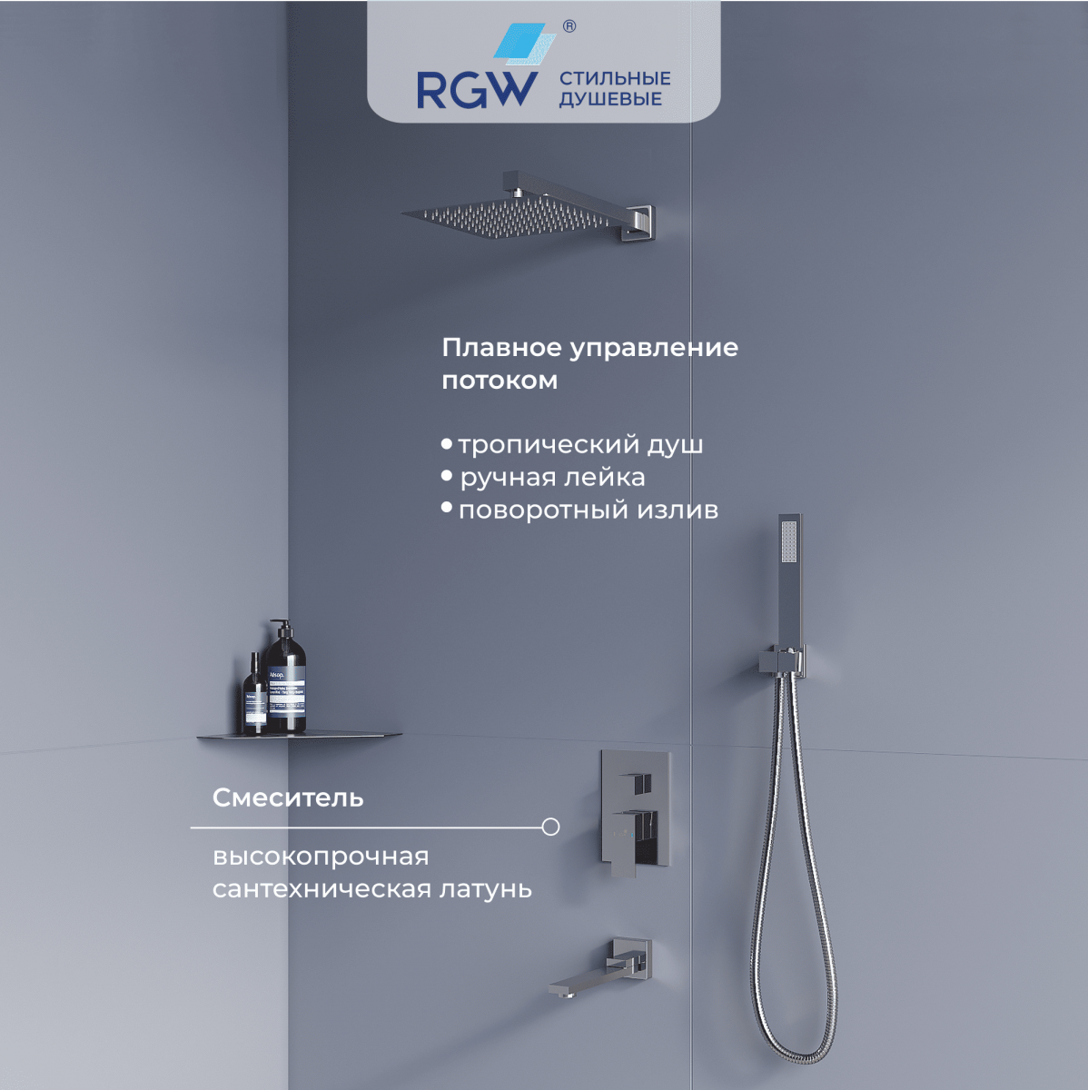 Встраиваемая душевая система RGW Shower Panels SP-56 51140856-01 (хром)