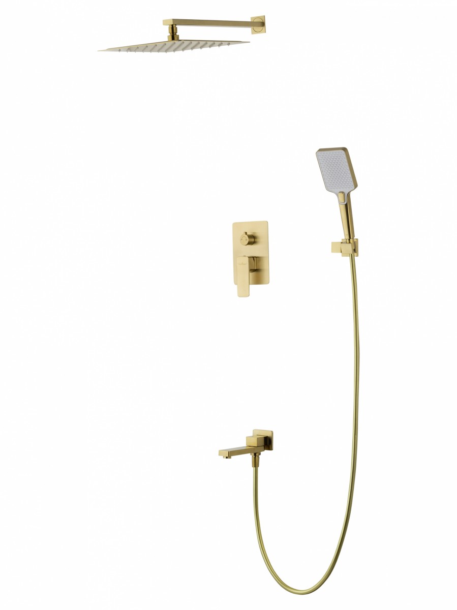 Встраиваемая душевая система Wonzon & Woghand EDGE 2.0 WW-88939003-BG (брашированное золото)