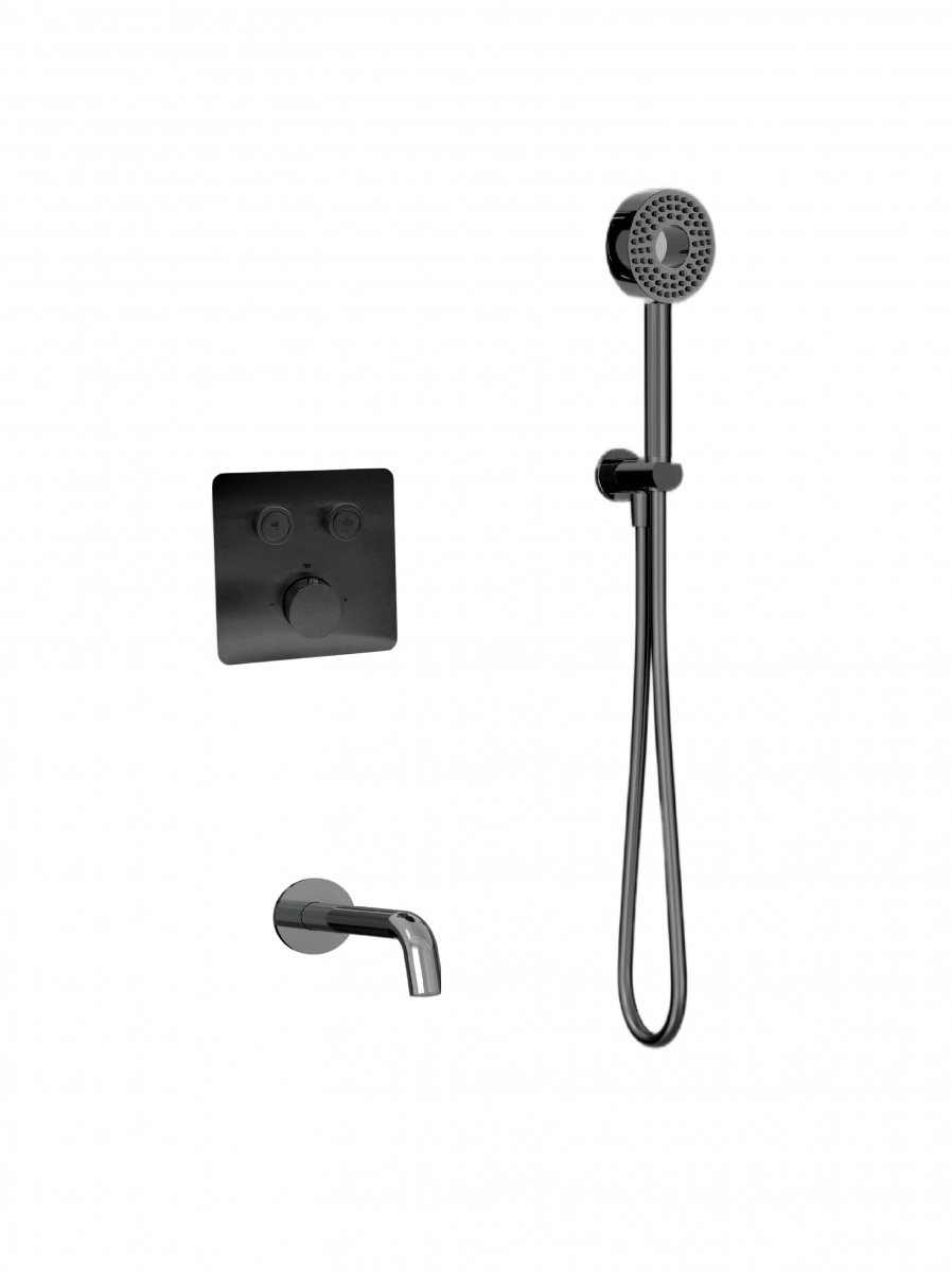 Встраиваемая душевая система Milleau Tissage TERMO 2SBIT/324.10Q-GM (оружейная сталь) с термостатом
