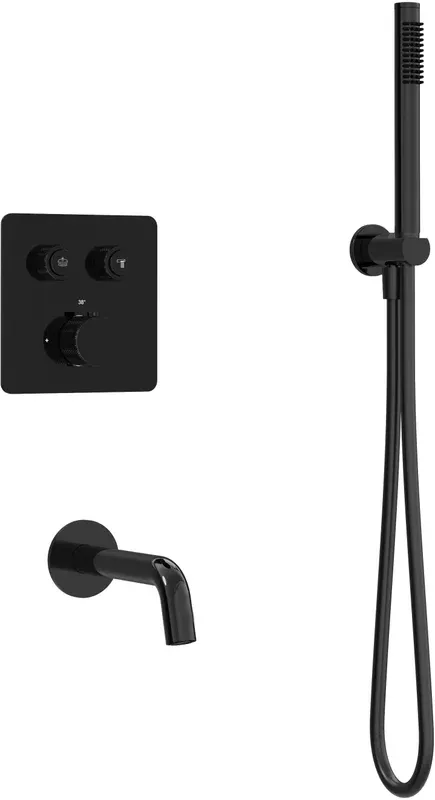 Встраиваемая душевая система Milleau Tissage TERMO 2SBIT/324.10-GB (черный) с термостатом