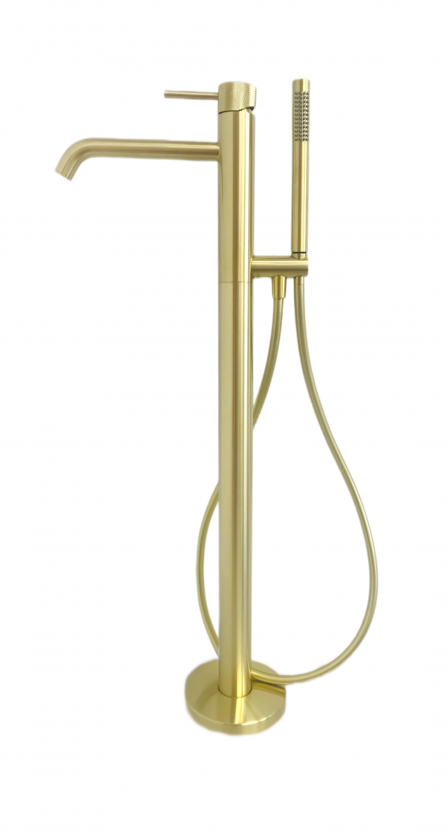 Смеситель напольный для ванны с душем Milleau Tissage ML0500BK.BD-BG (золото брашированное)