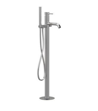 Смеситель напольный для ванны Remer X Style INOX SSX08 (нержавеющая сталь матовая)