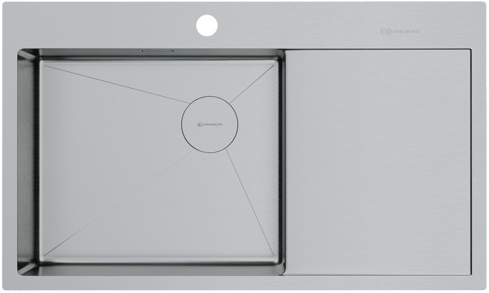 Кухонная мойка Omoikiri Akisame 86 Side L IN 4997031 860*510 мм (нержавеющая сталь) L