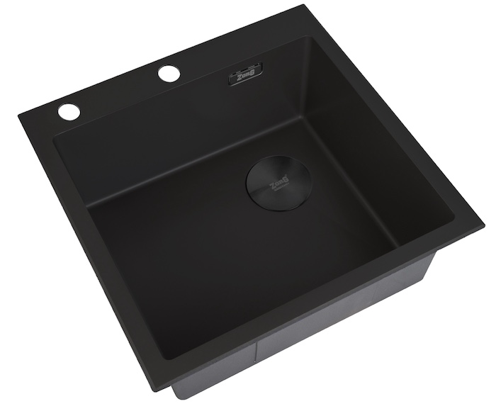 Мойка кухонная Zorg LUX 5151 BLACK SATIN 510*510 мм (черный матовый)