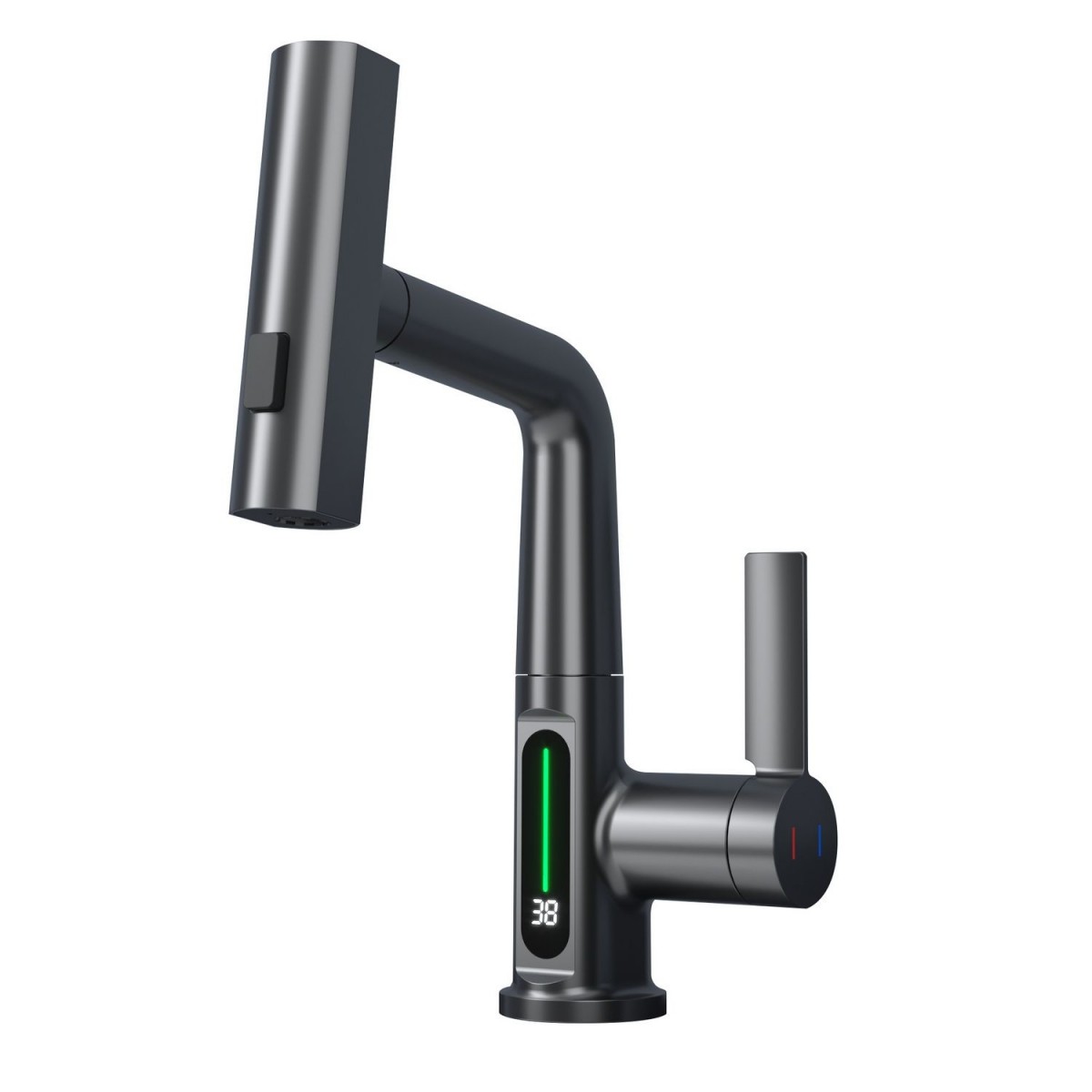 Смеситель для раковины Black&White Gravity 3027GM (оружейная сталь)