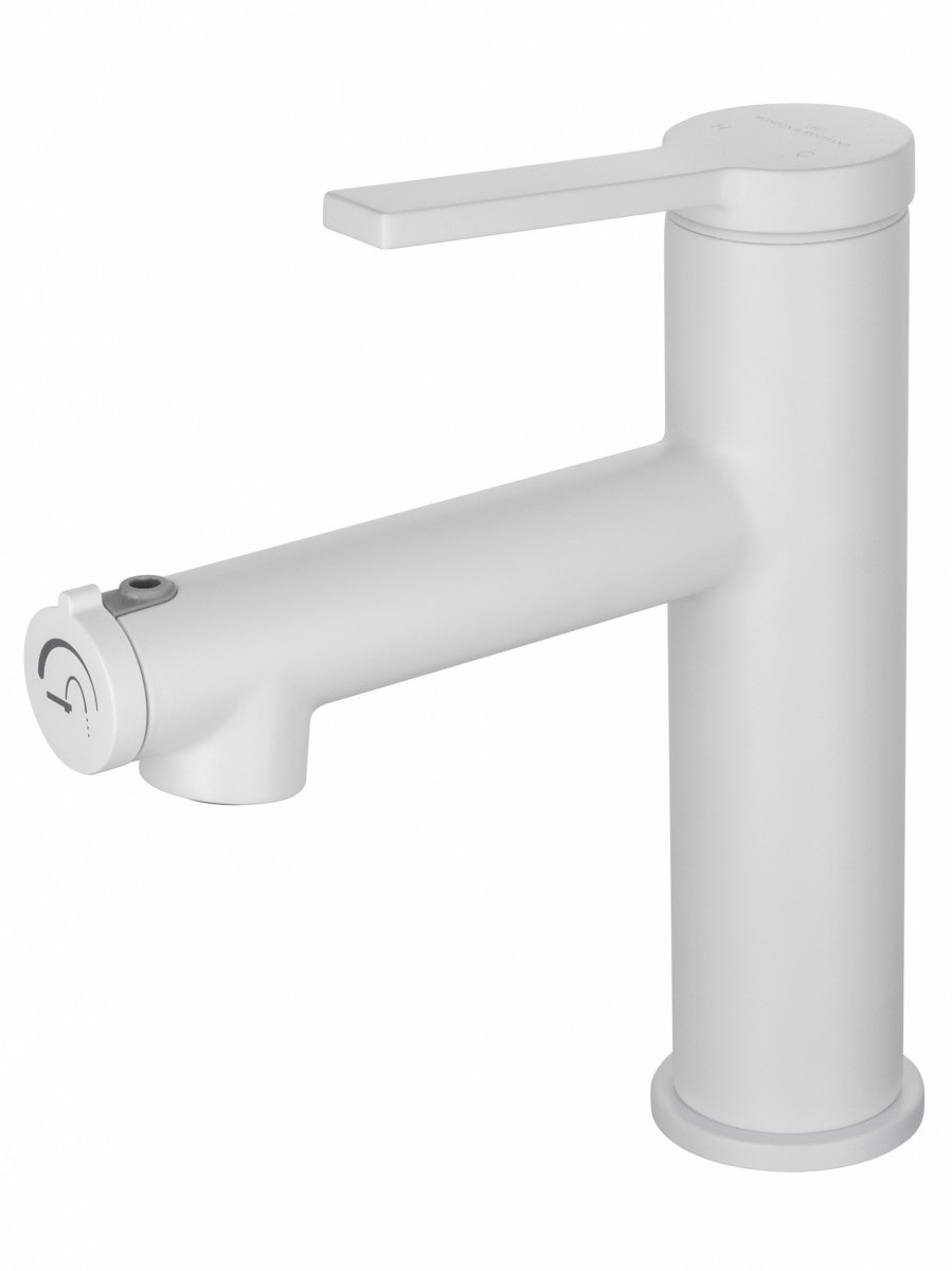 Смеситель для раковины Wonzon & Woghand WW-H1017-MW (белый матовый) с функцией полоскания