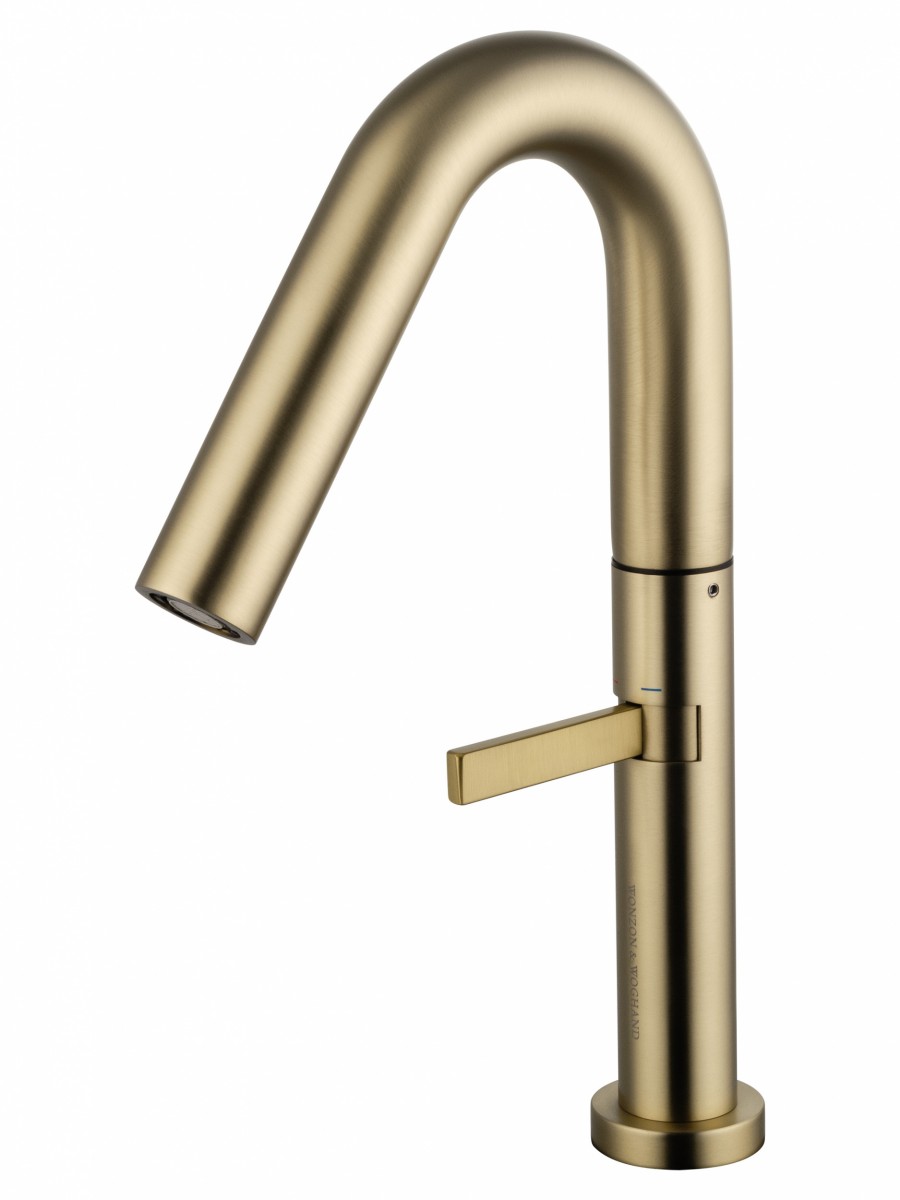 Смеситель для раковины-чаши Wonzon & Woghand WW-6068-BG (брашированное золото)