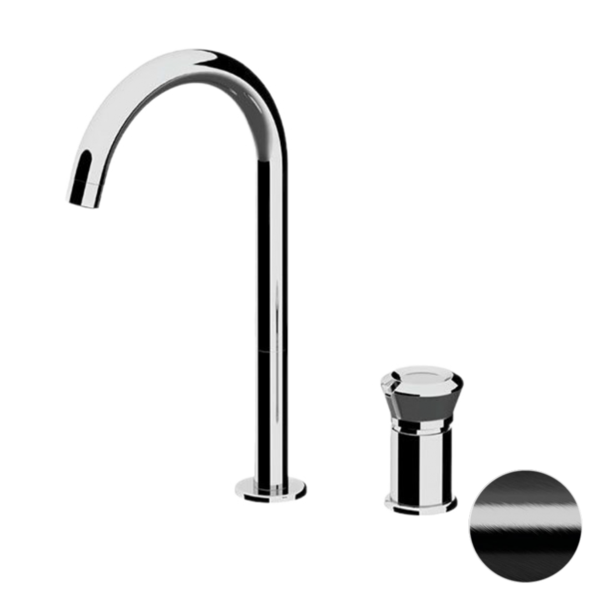 Смеситель для раковины-чаши Remer Element ET57LCFP (черный брашированный)