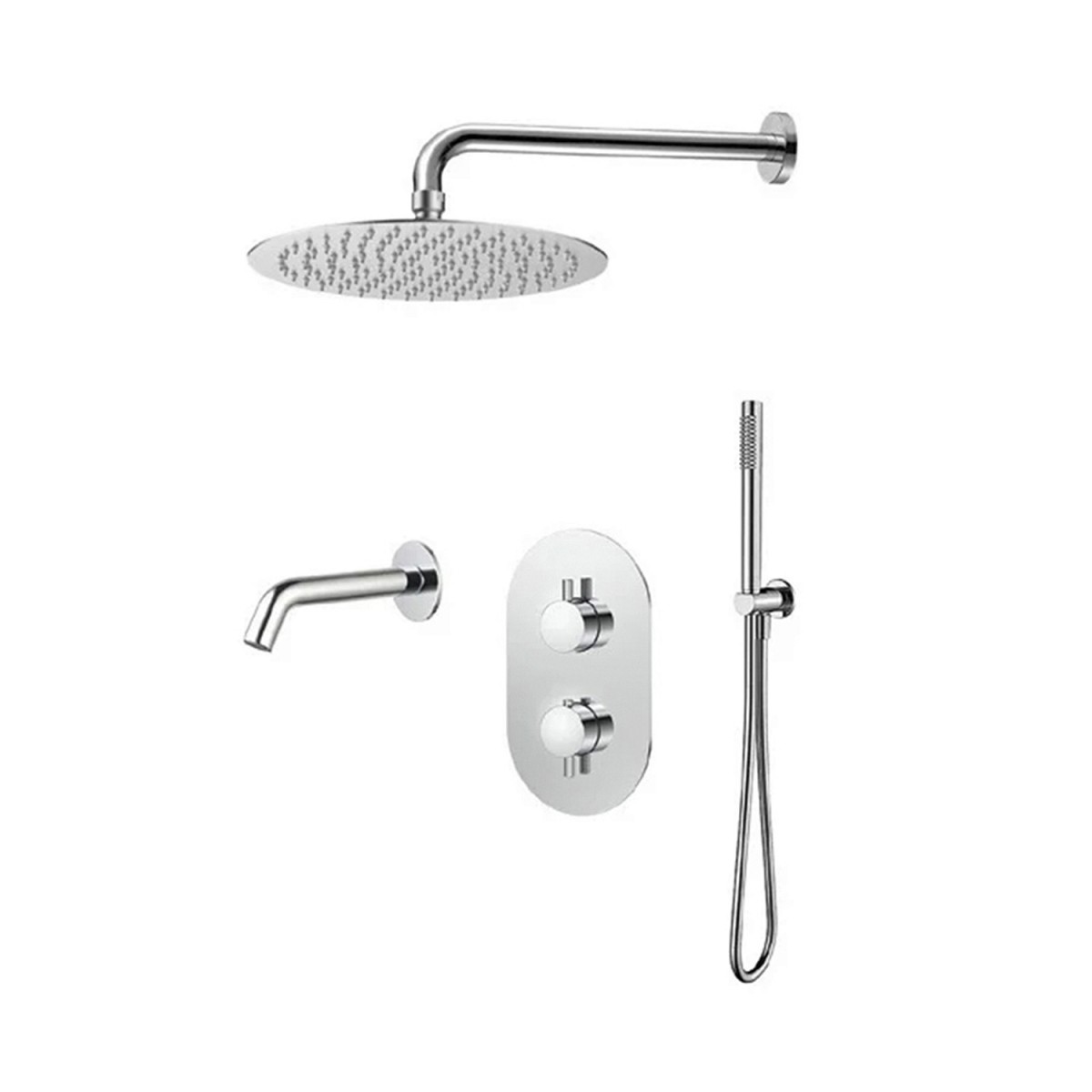 Встраиваемый смеситель для ванны с душем AQUAme Siena AQM8409CR (хром) с термостатом