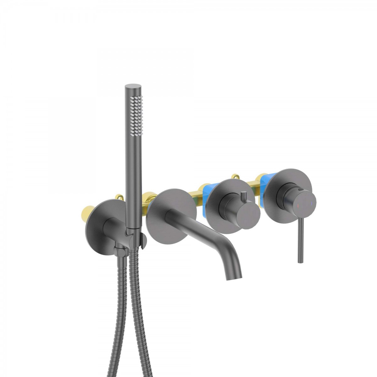 Встраиваемый смеситель для ванны Aquatek Европа AQ1344BGM (оружейная сталь)