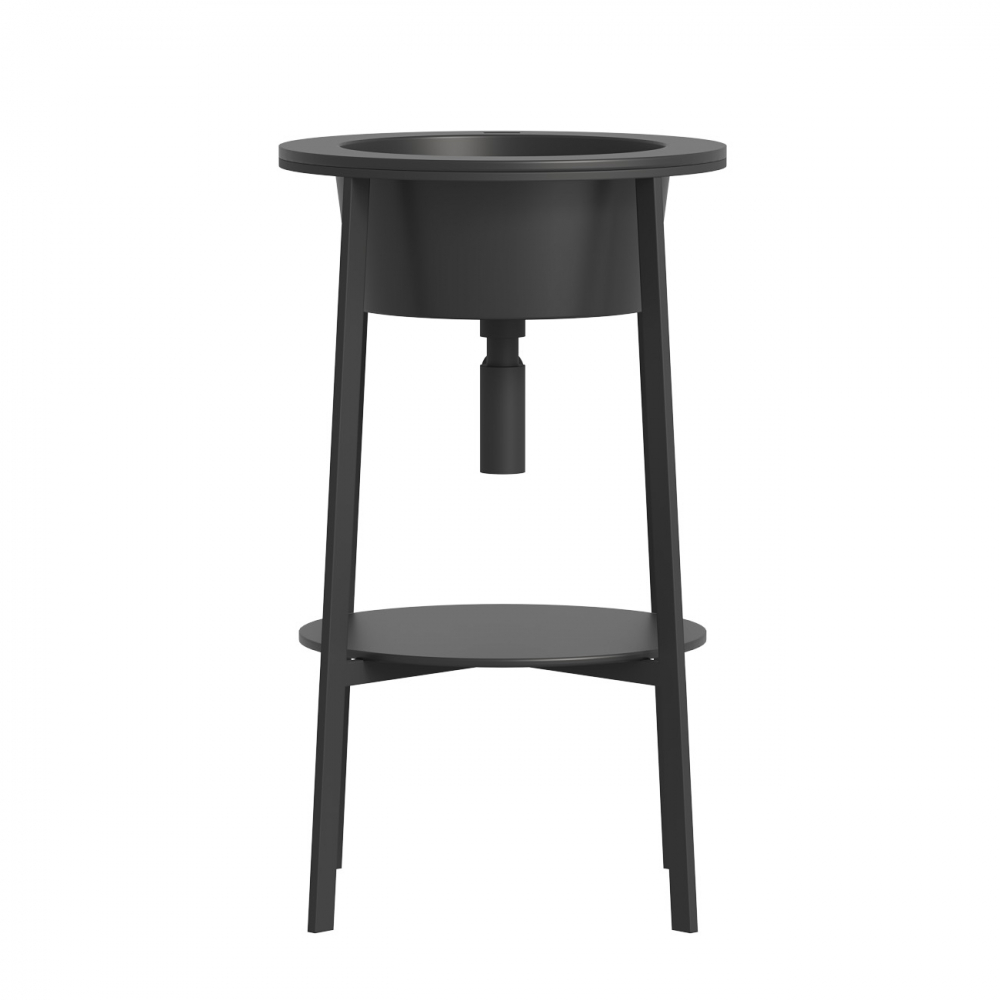 Консоль с раковиной Abber Bequem AC2130MB 50 см (чёрный матовый) напольная