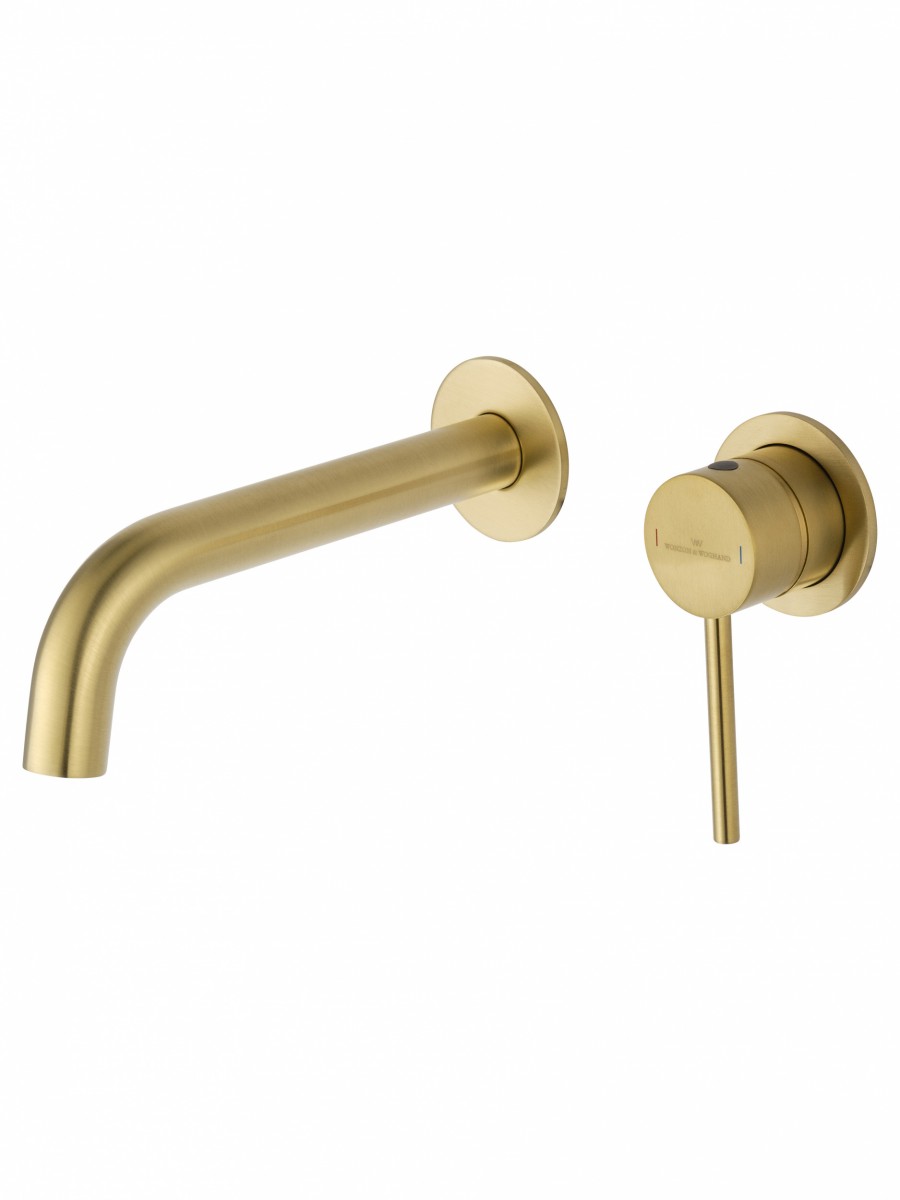 Встраиваемый смеситель для раковины Wonzon & Woghand Stick WW-88869017-BG (брашированное золото)
