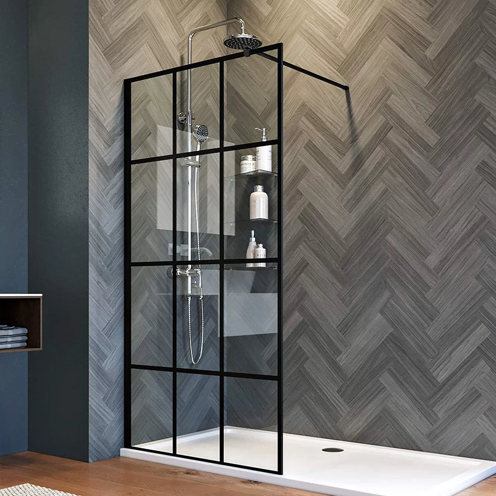 Душевая перегородка Veconi Korato KR80-110-01-C8 1100*2000 мм (чёрный матовый/прозрачное)