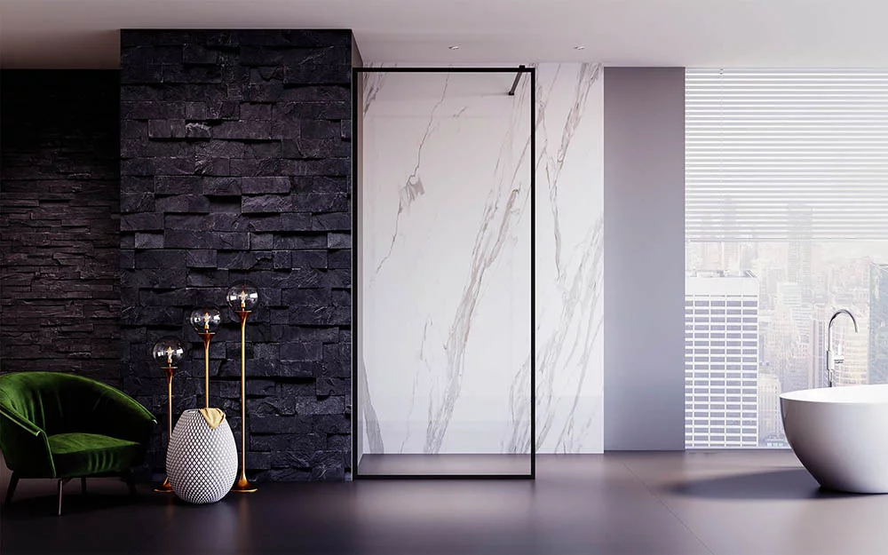 Душевая перегородка Veconi Korato KR81B-90-01-C8 900*2000 мм (чёрный матовый/прозрачное)