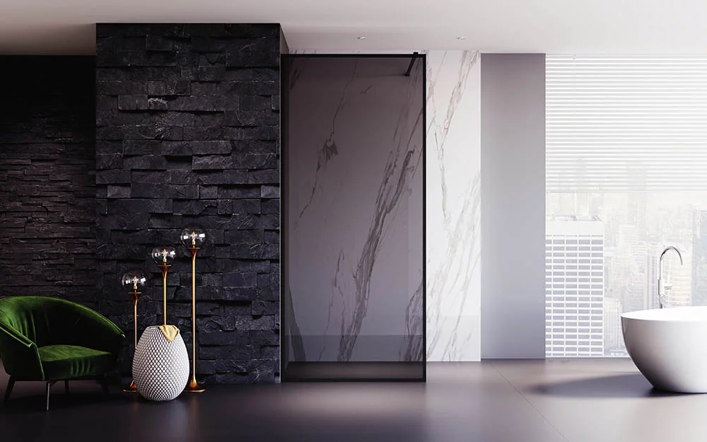 Душевая перегородка Veconi Korato KR81BT-90-05-C8 900*2000 мм (чёрный матовый/тонированное)