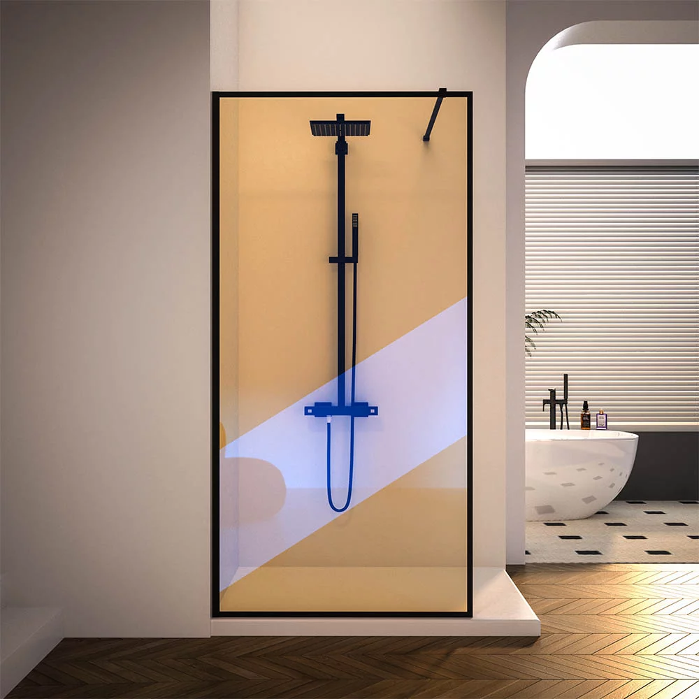 Душевая перегородка Veconi Korato KR81BC-100-09-C8 1000*2000 мм (чёрный матовый/хамелеон)