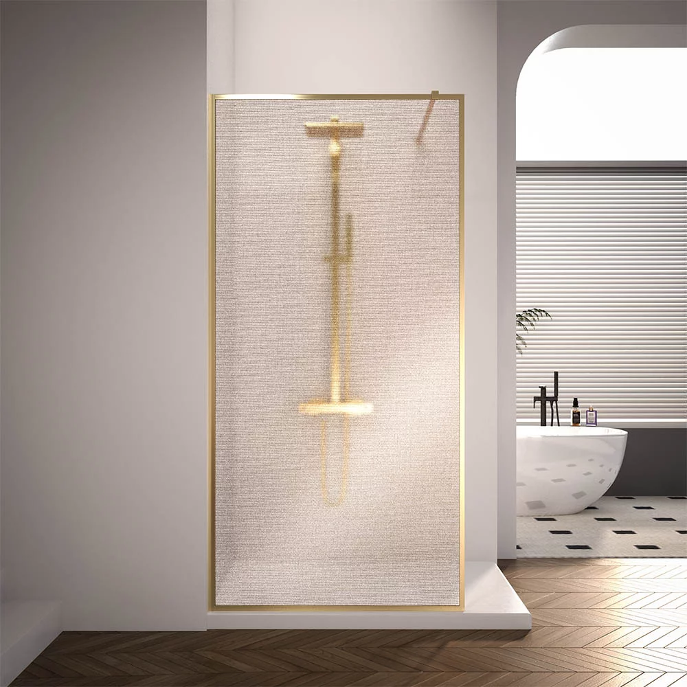 Душевая перегородка Veconi Korato KR81GL-70-10-C8 700*2000 мм (брашированное золото/ламинированное золото)