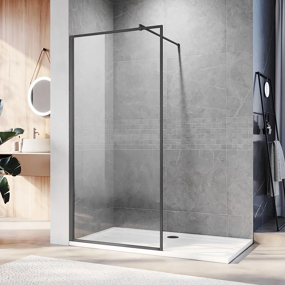 Душевая перегородка Veconi Korato KR81GR-80-01-C8 800*2000 мм (брашированный графит/прозрачное)