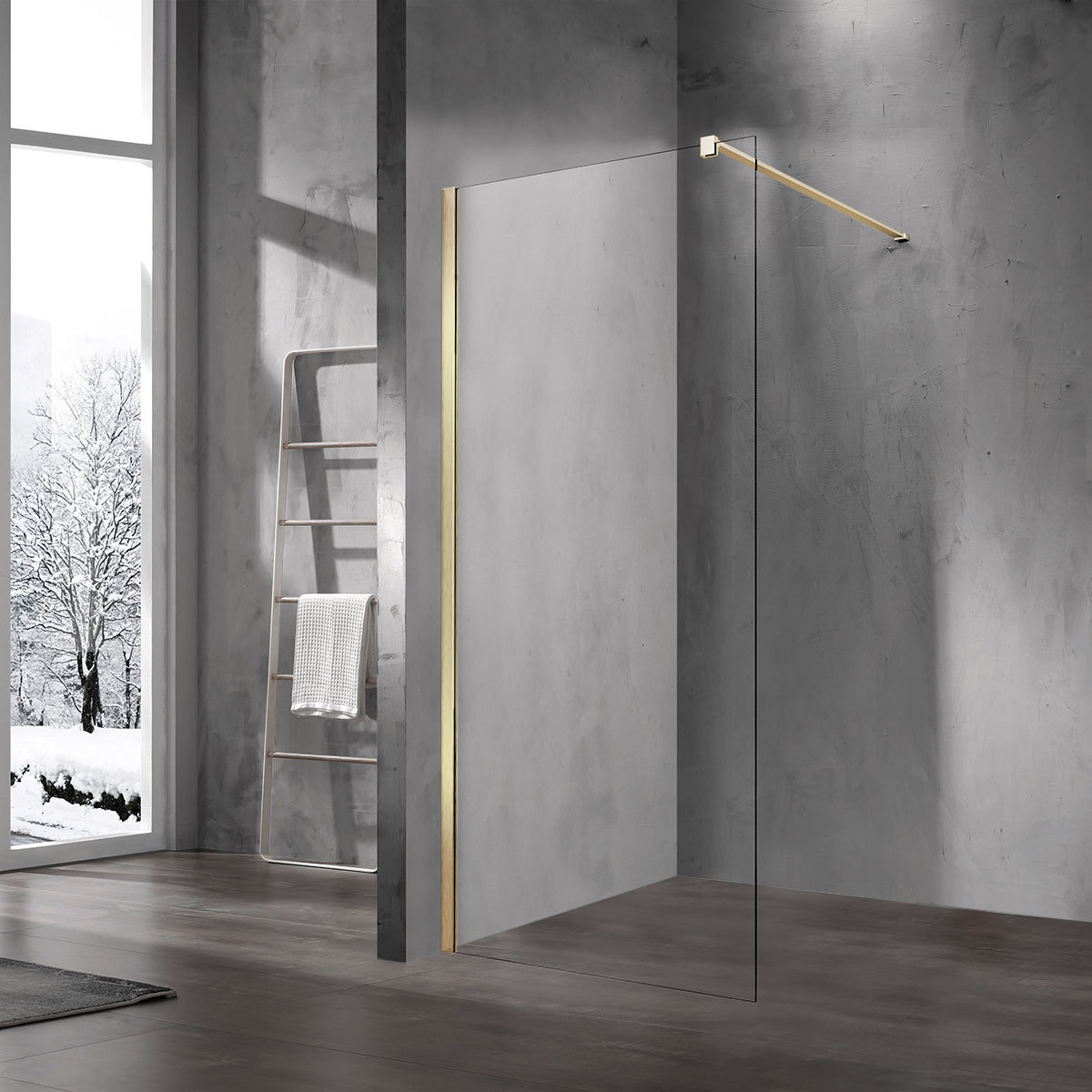 Душевая перегородка Vincea Walk-In VSW-1H120CLG 1200*2000 мм (золотой матовый/прозрачное)