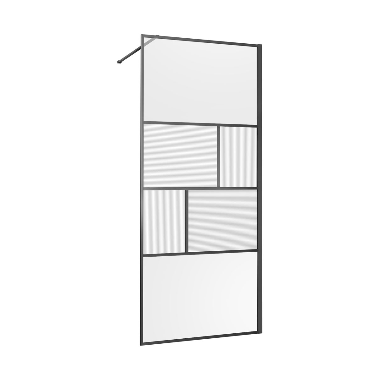 Душевая перегородка Vincea Walk-In HC Art VSW-1HC800CFGM 800*2000 мм (вороненая сталь/прозрачное,рифленое)