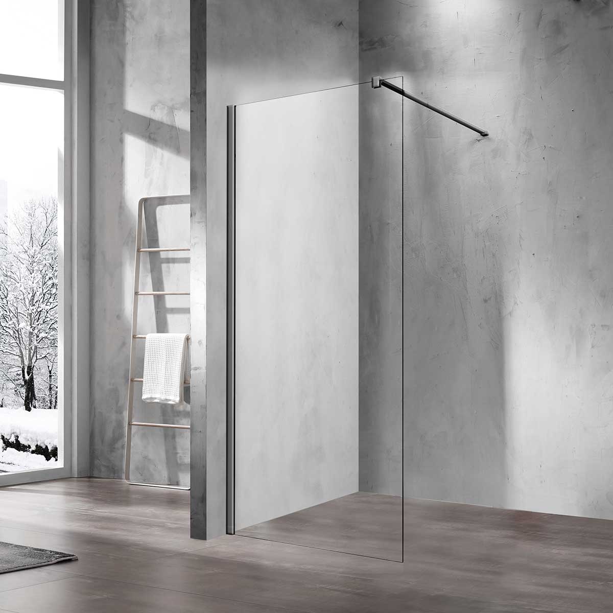 Душевая перегородка Vincea Walk-In VSW-1H700CLGM 700*2000 мм (вороненая сталь/прозрачное)