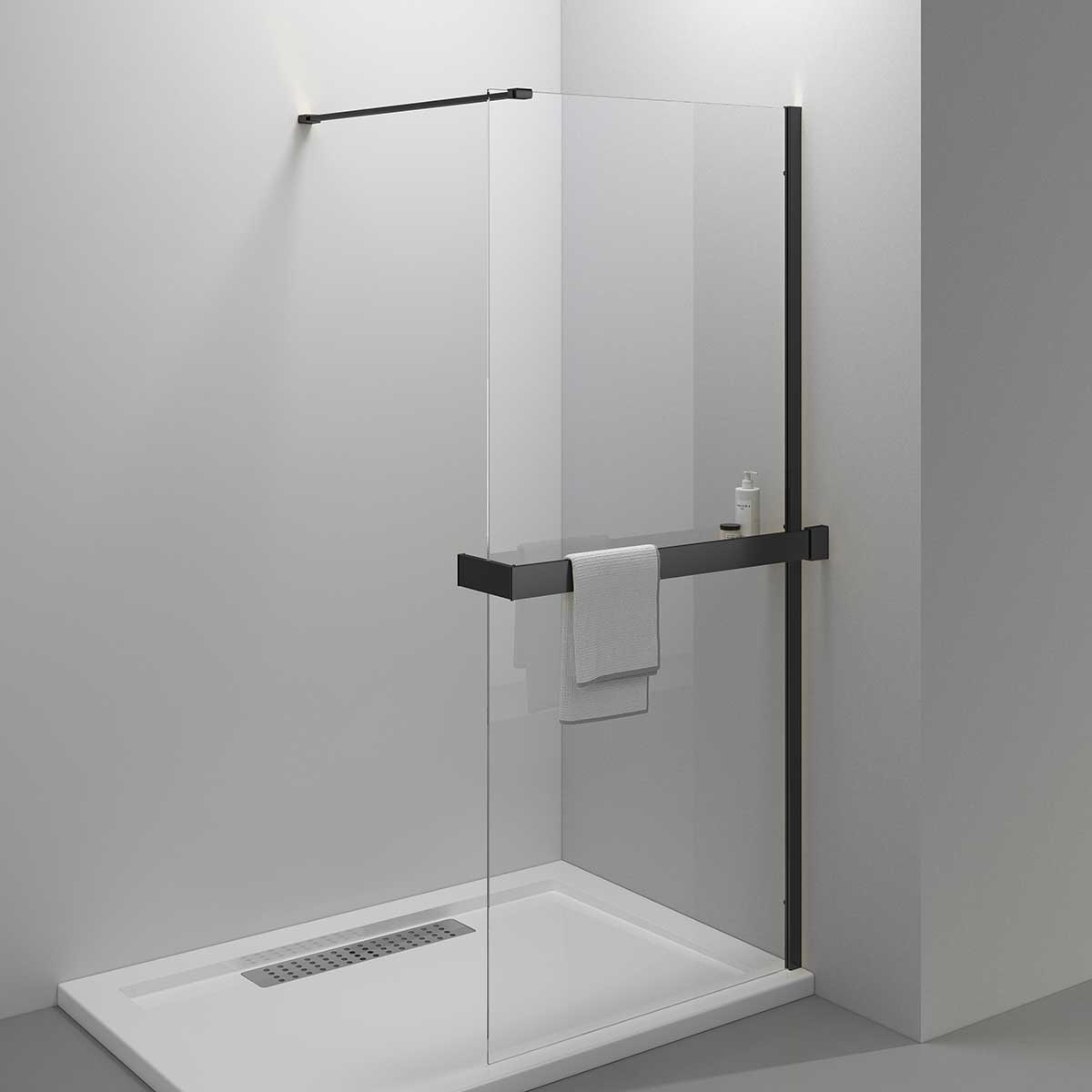 Душевая перегородка Vincea Walk-In HR VSW-4HR800CLB 800*2000 мм (черный/прозрачное)