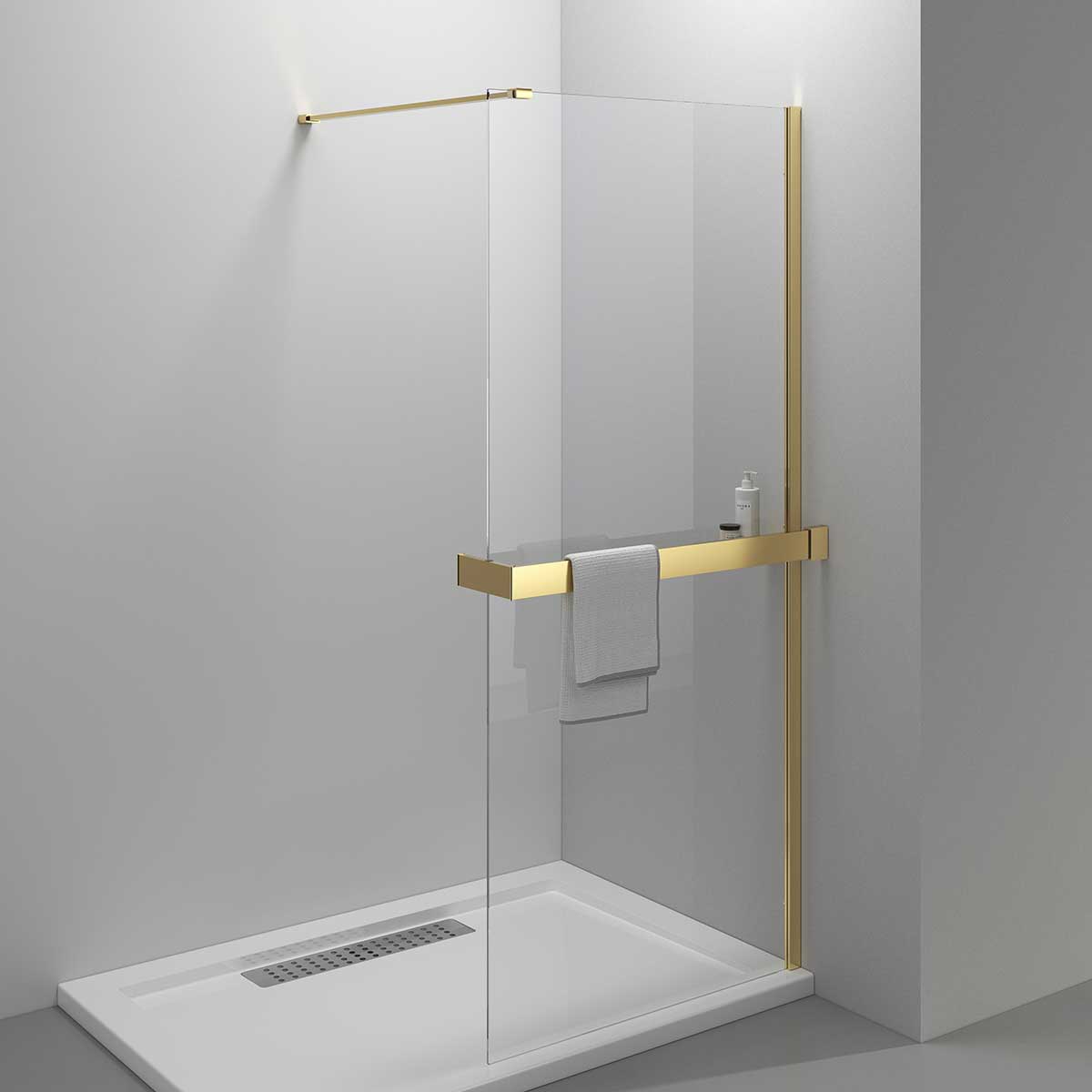 Душевая перегородка Vincea Walk-In HR VSW-4HR800CLG 800*2000 мм (золото брашированное /прозрачное)