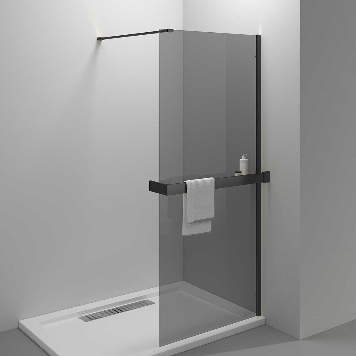 Душевая перегородка Vincea Walk-In HR VSW-4HR900CGB 900*2000 мм (черный/тонированное)