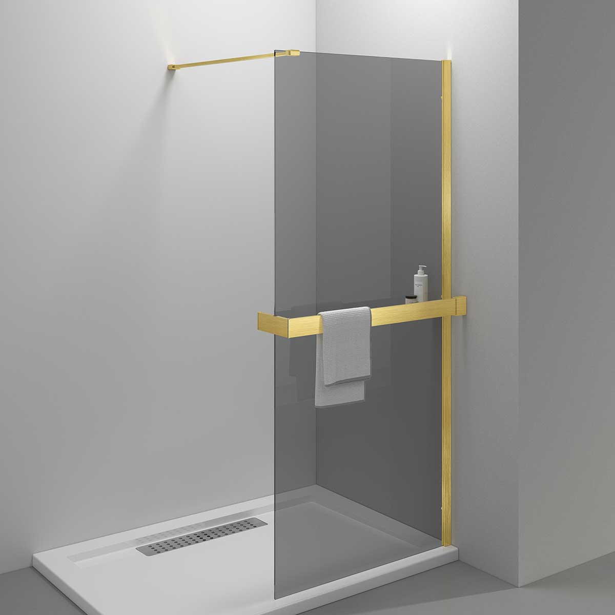 Душевая перегородка Vincea Walk-In HR VSW-4HR900CGG 900*2000 мм (золото брашированное /тонированное)