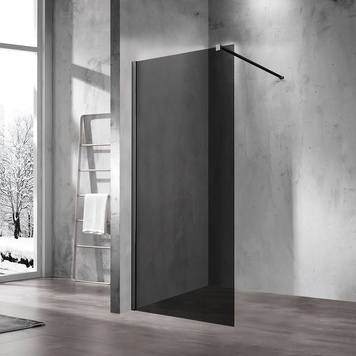 Душевая перегородка Vincea Walk-In VSW-1H800CGB 800*2000 мм (черный/тонированное)