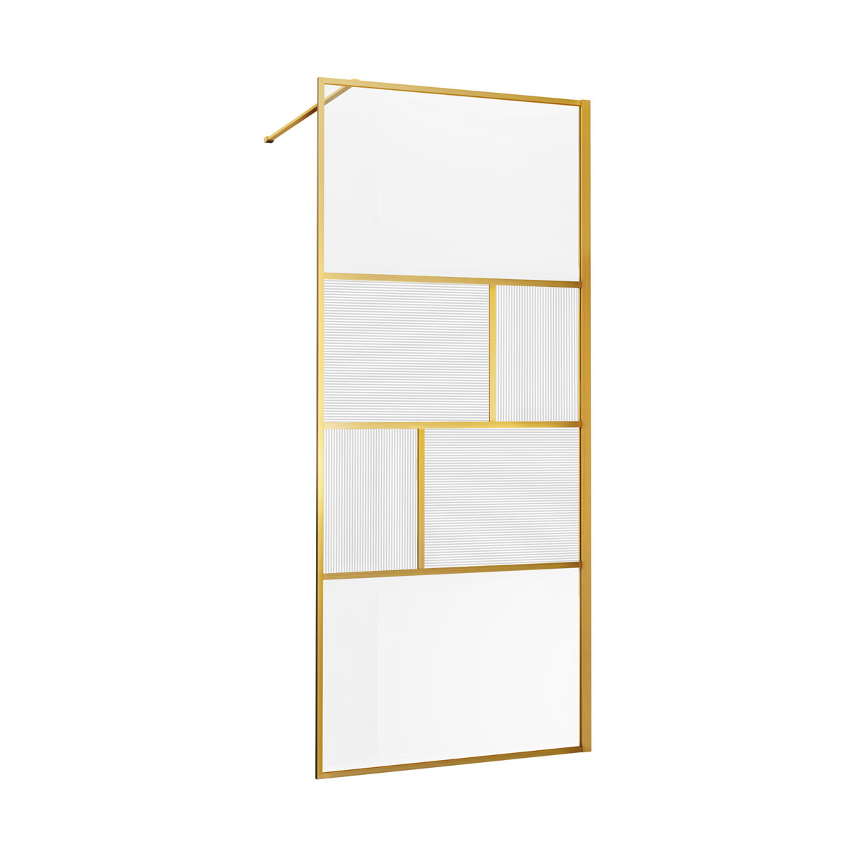 Душевая перегородка Vincea Walk-In HC Art VSW-1HC800CFBG 800*2000 мм (золото брашированное/прозрачное,рифленое)