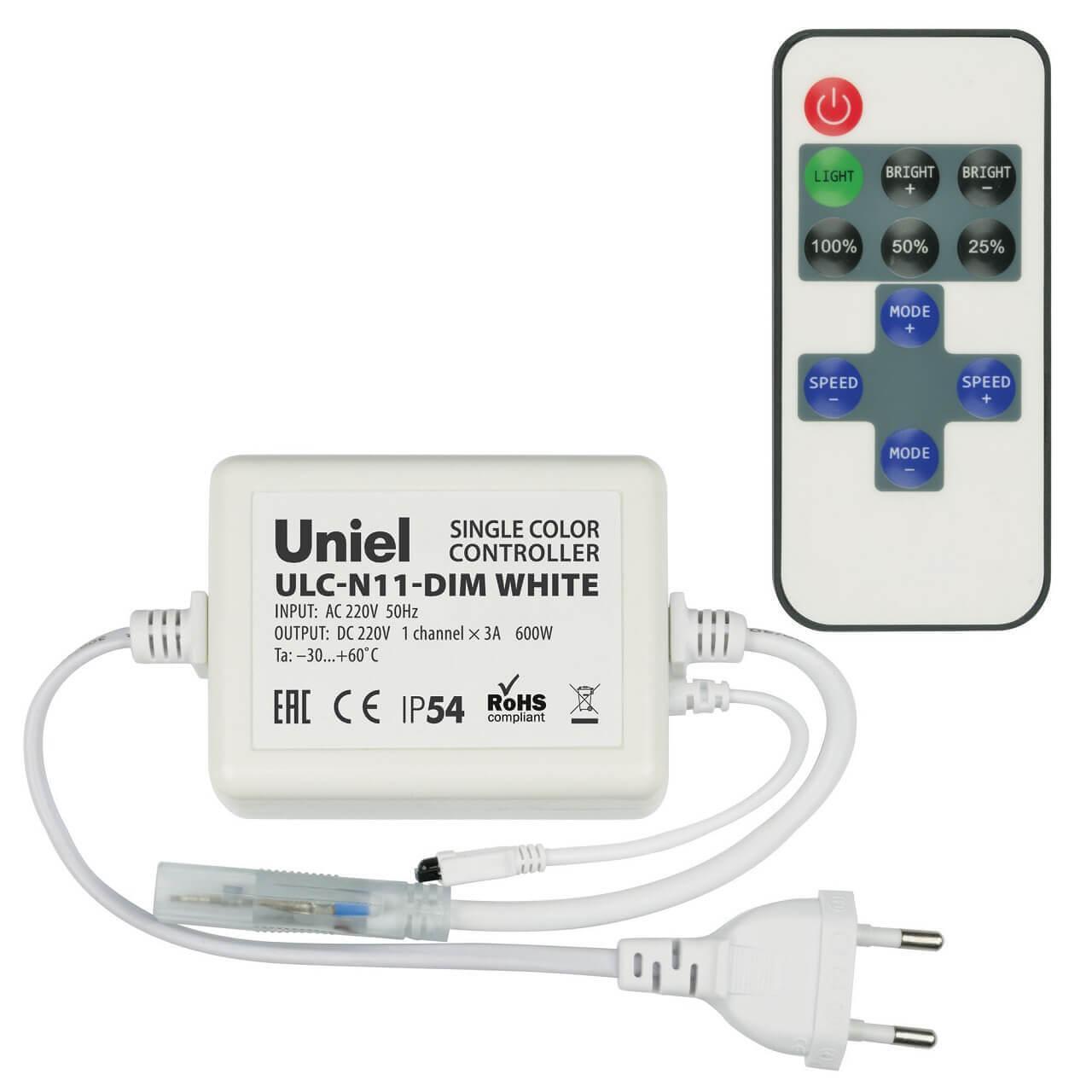 Контроллер для светодиодных одноцветных лент 220В Uniel ULC-N11-Dim White  UL-00002277