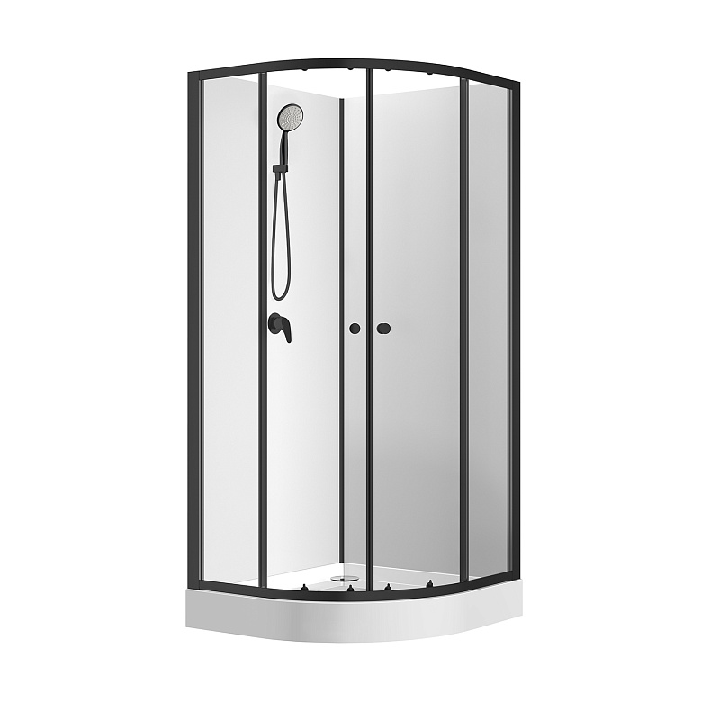 Душевая кабина Loranto Neo CS-21800-100 1000*1000 мм (чёрный матовый/прозрачное)